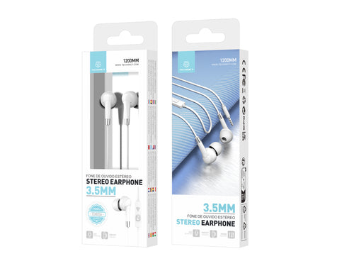 Techancy Auriculares com Fio Jack 3,5 mm · 1,2 m · Branco